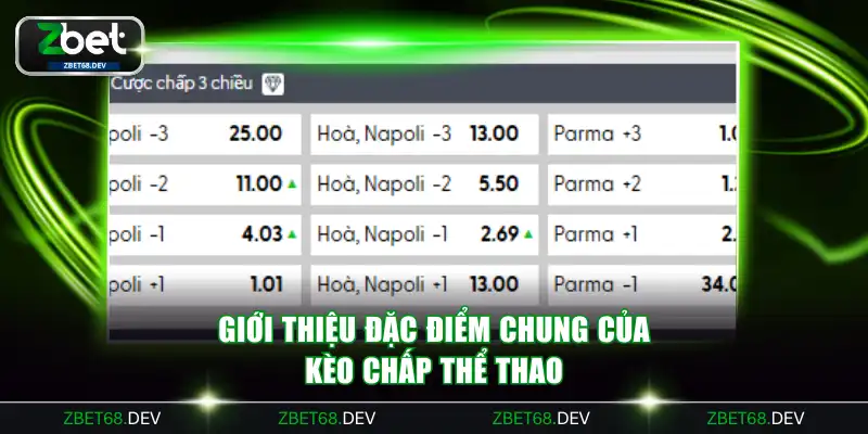 Giới thiệu đặc điểm chung của kèo chấp thể thao