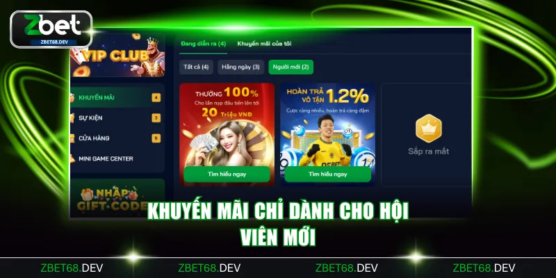 Khuyến mãi chỉ dành cho hội viên mới